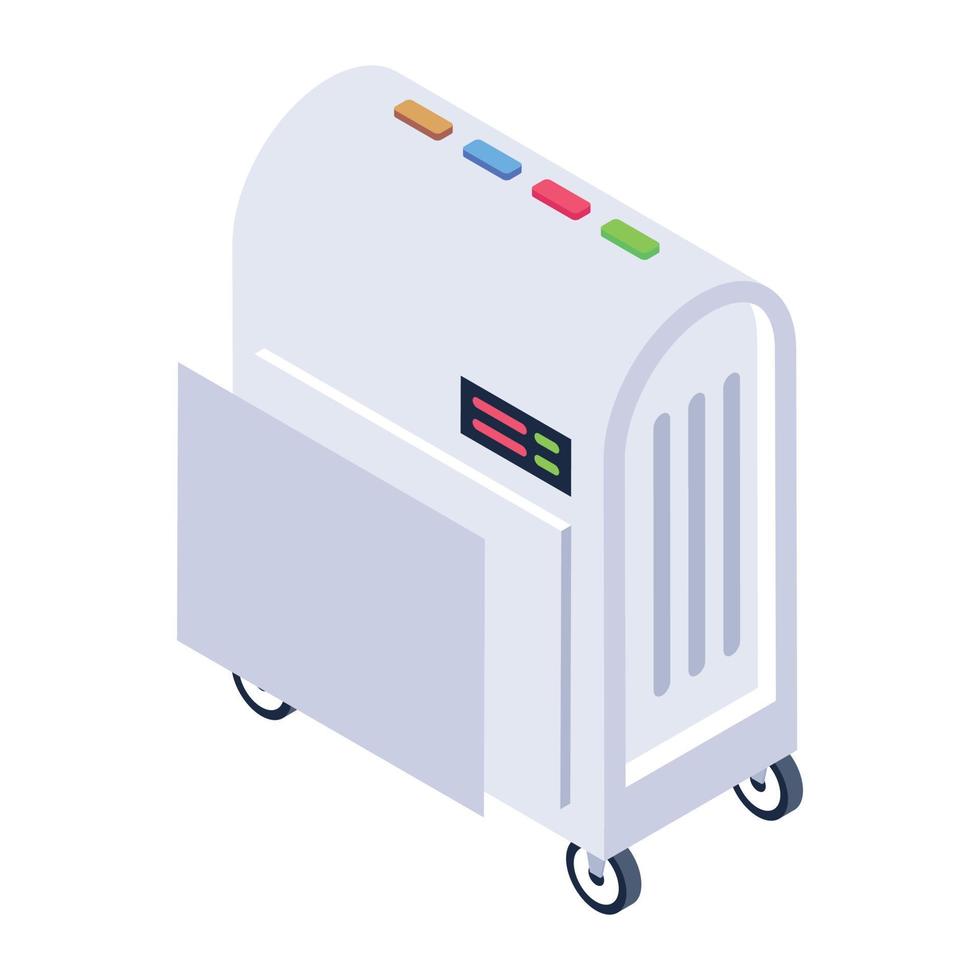 An isometric design of air chiller icon vector