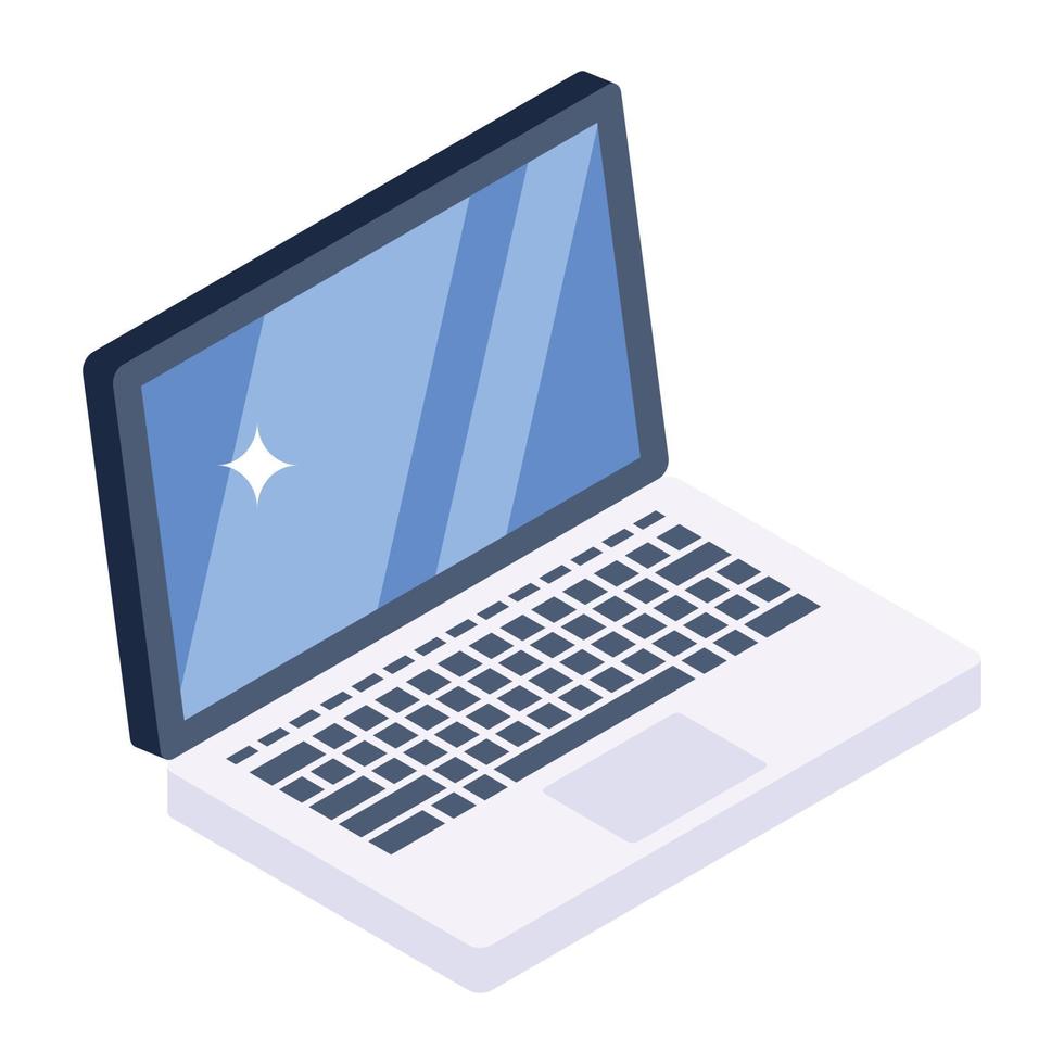 A notebook computer, laptop in isometric style vector