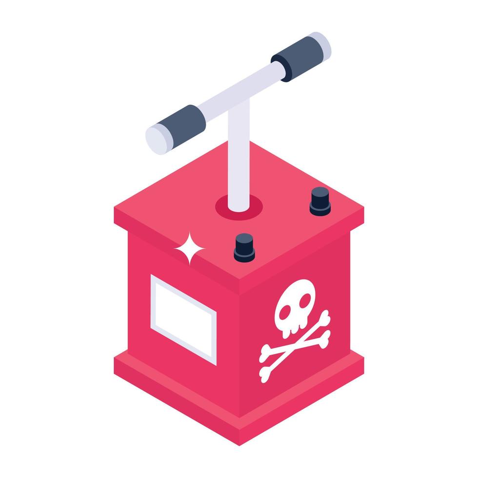 Isometric design of detonator box icon vector