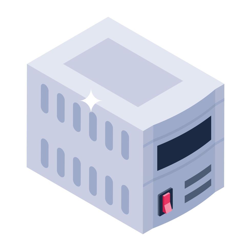 Isometric icon of audio speaker, woofer vector