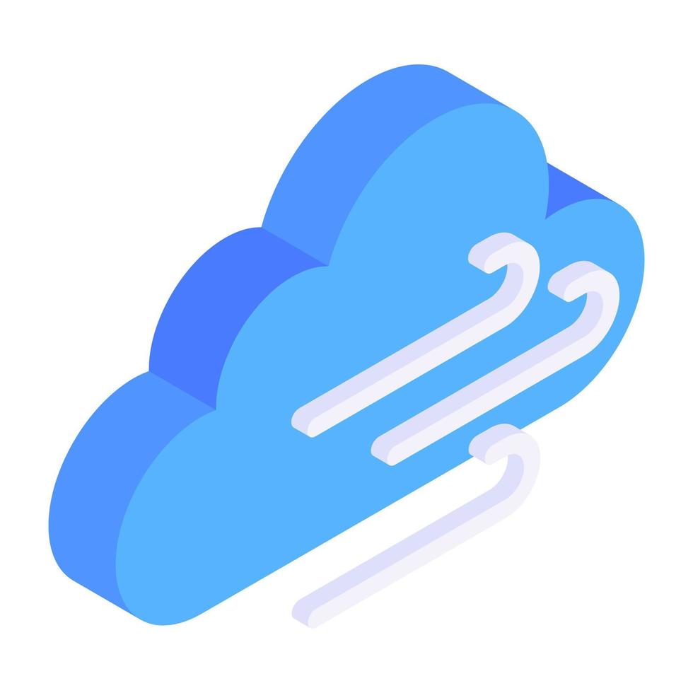 Modern style icon of windy cloud vector