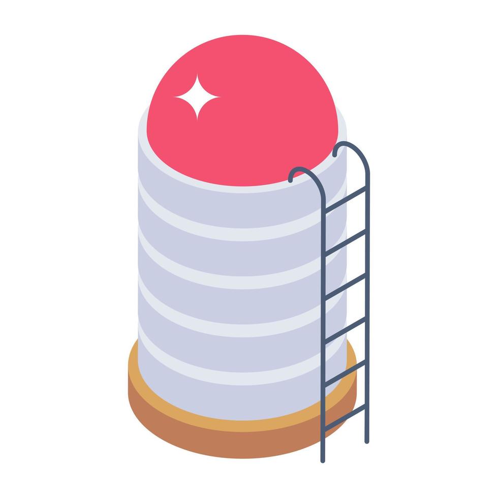 Icon design of silo vector of storage unit in isometric style