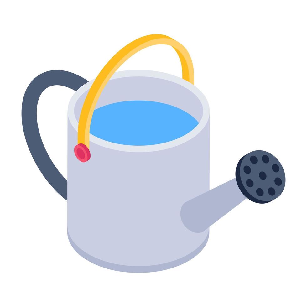 Watering can icon in isometric vector