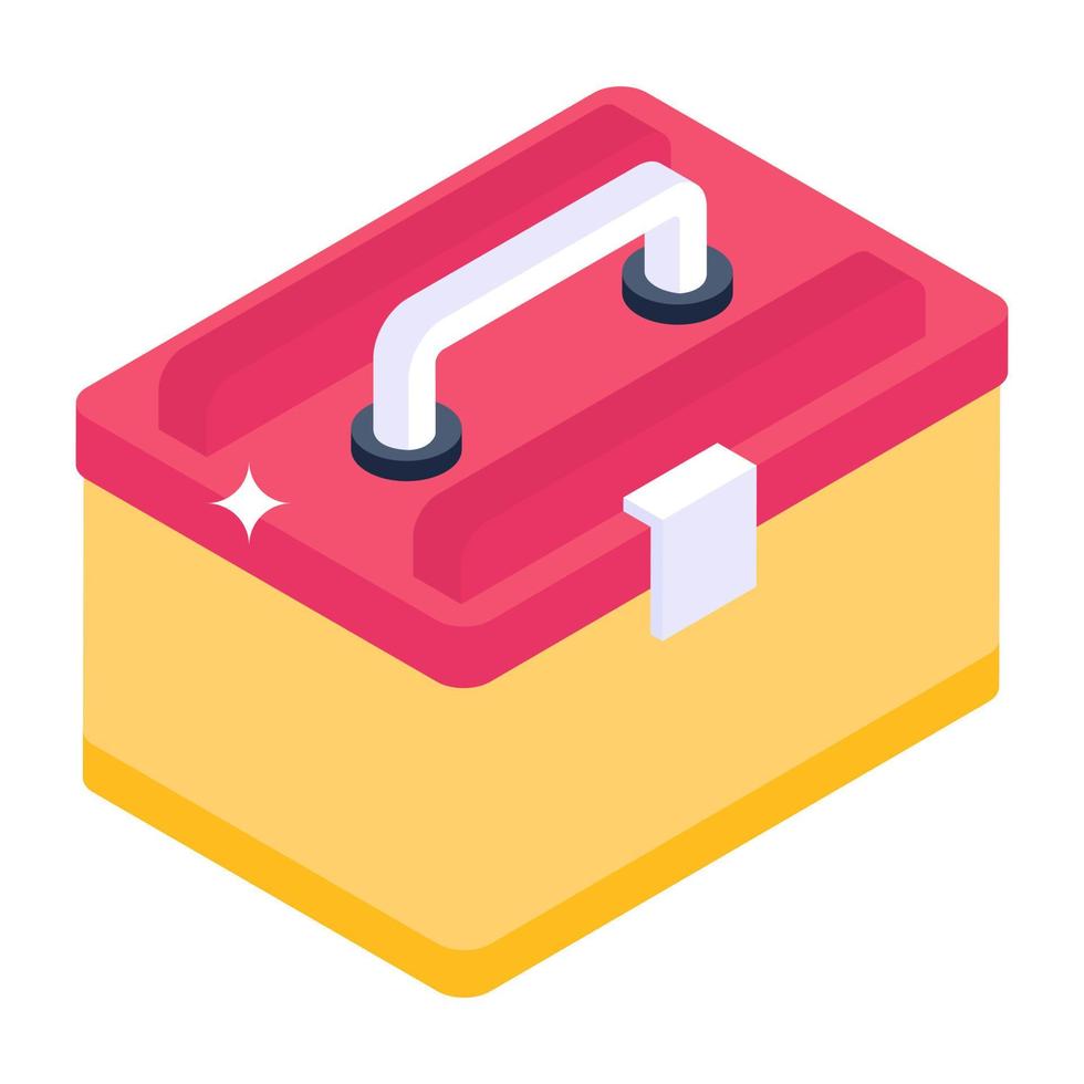Isometric design icon of toolbox vector