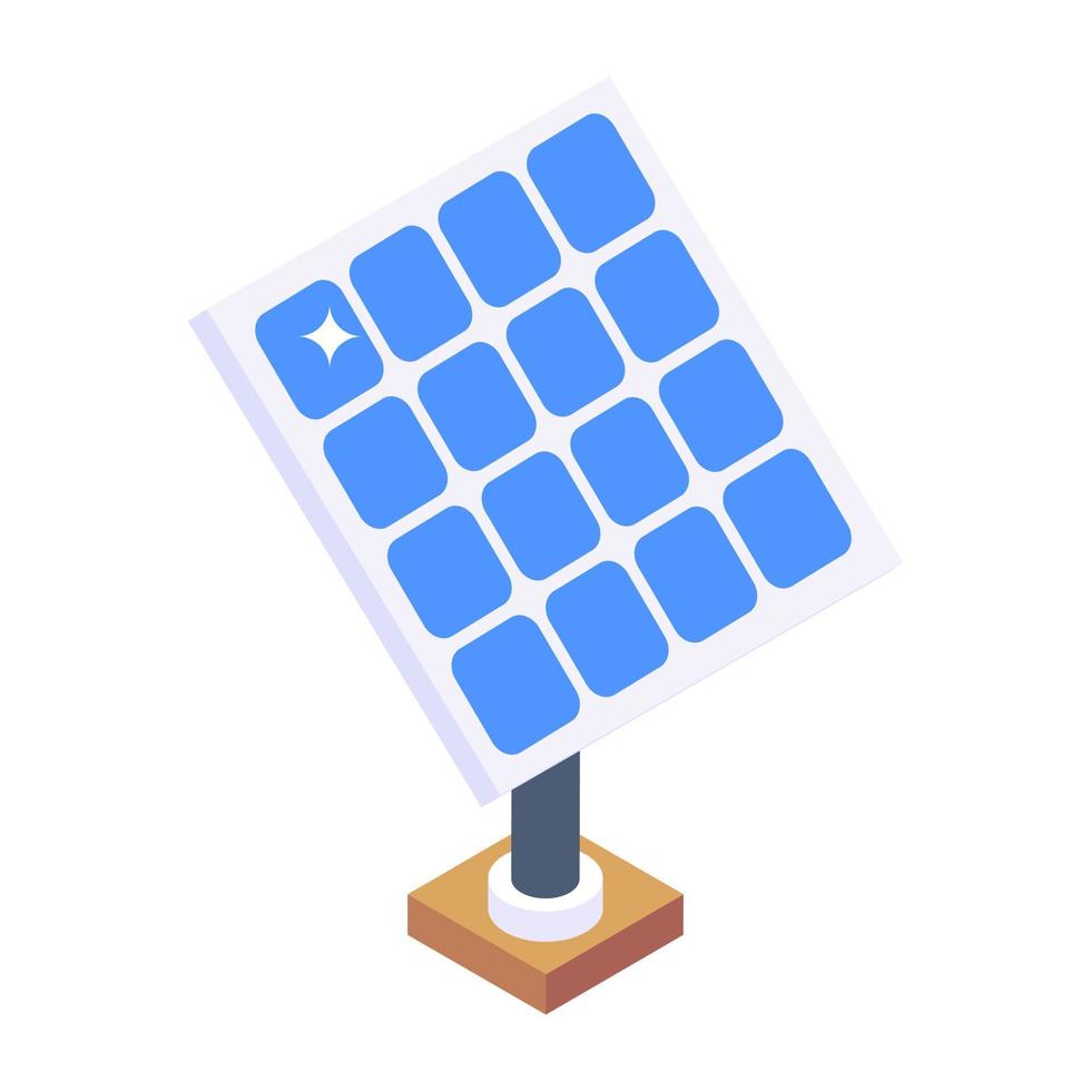 Isometric solar panel vector, editable style vector