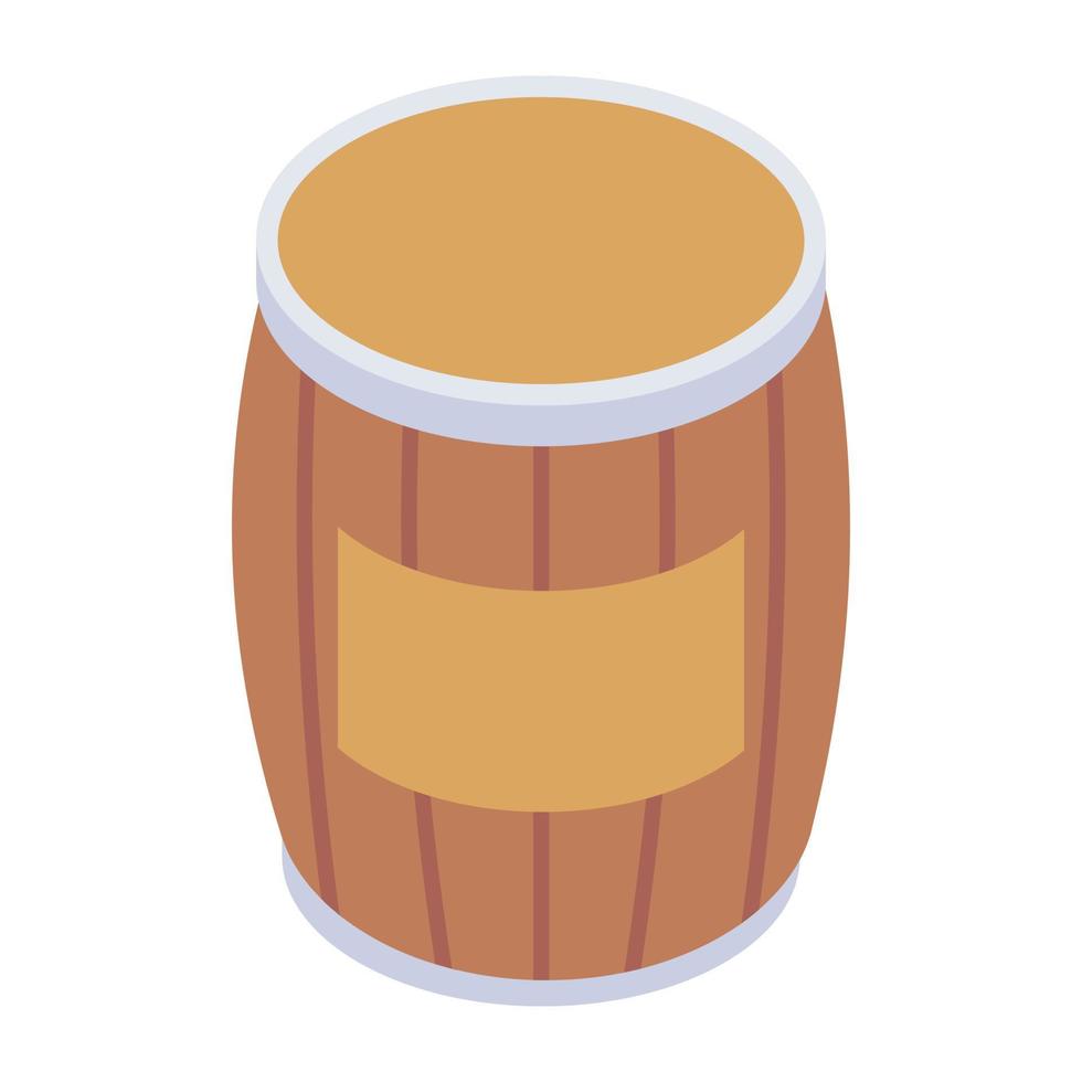 un icono de diseño de barril de miel de madera vector