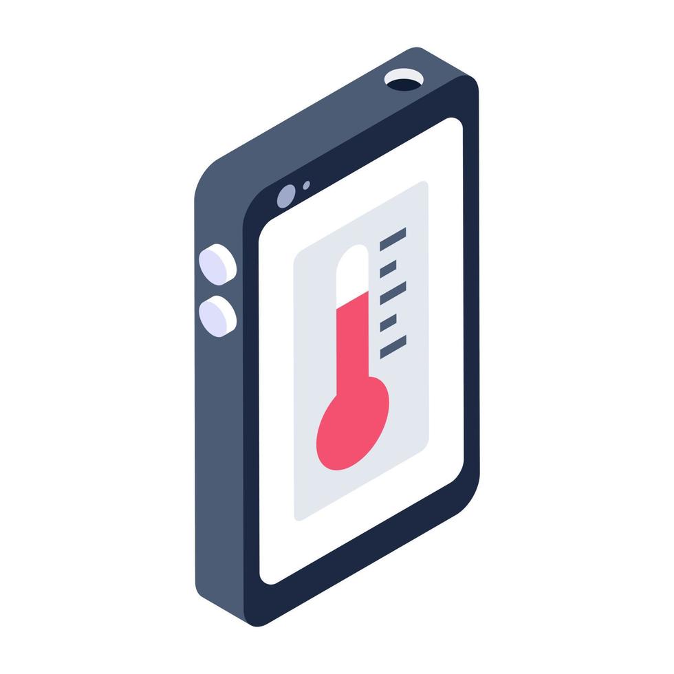 Trendy isometric design of mobile weather app icon vector
