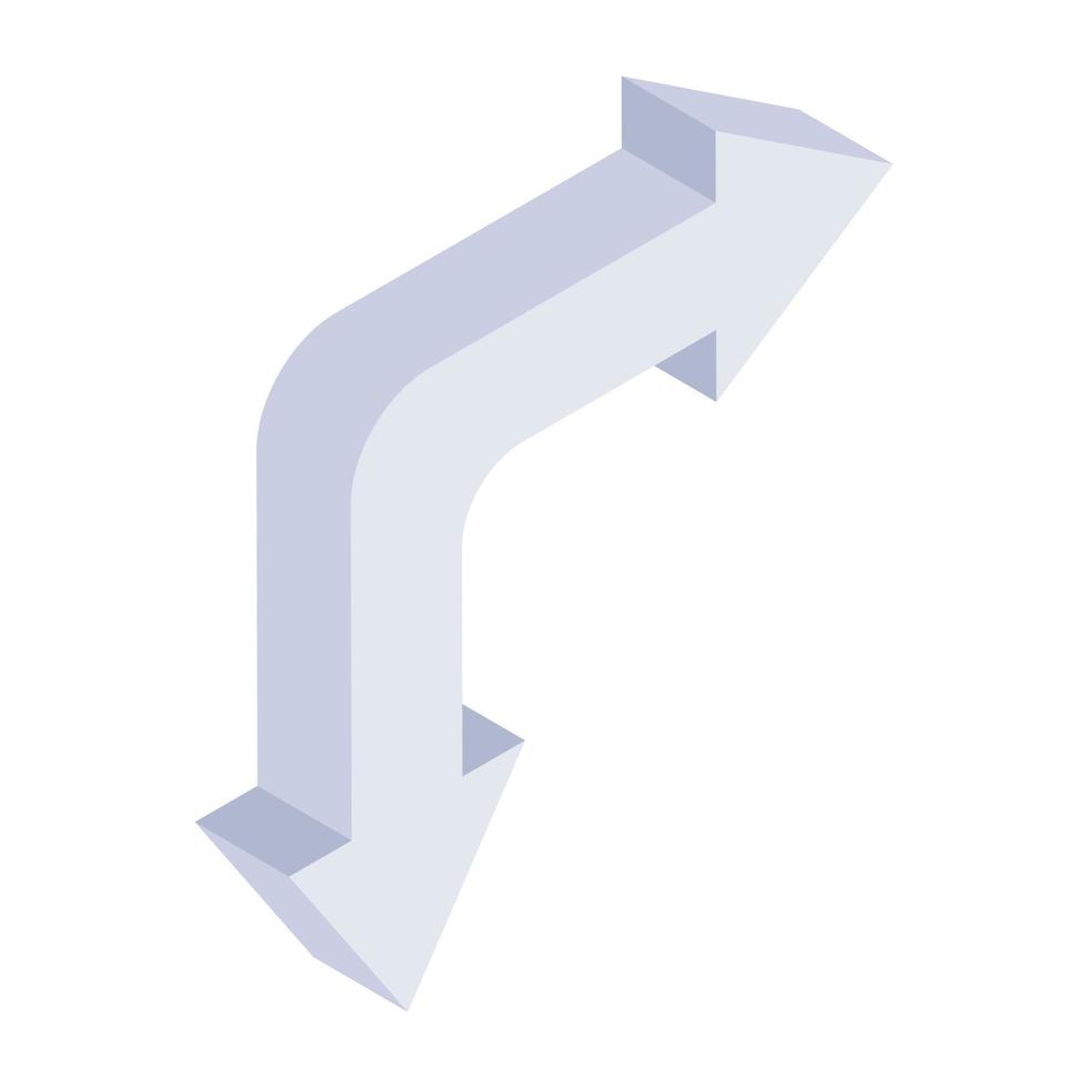 Isometric icon of down arrow vector