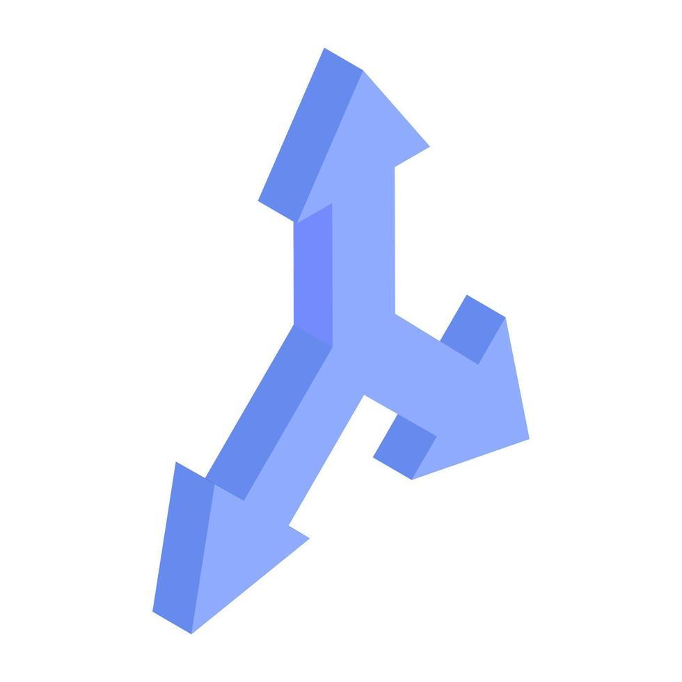 Isometric icon of down arrow vector