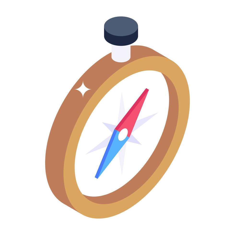 Compass icon in isometric vector