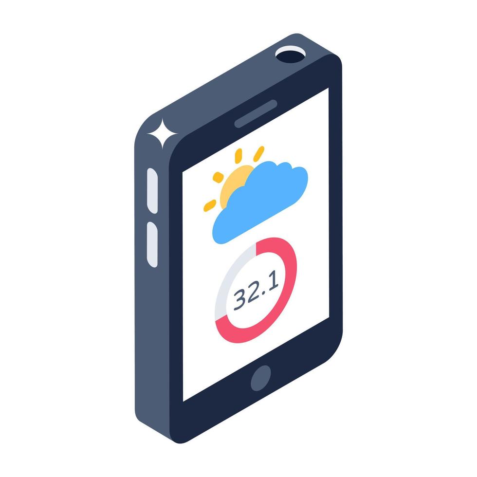 Trendy isometric design of digital forecast icon vector