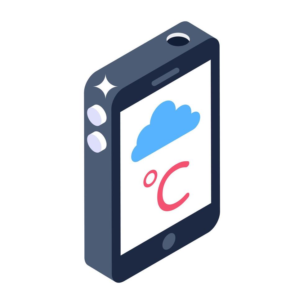 Trendy isometric design of digital forecast icon vector