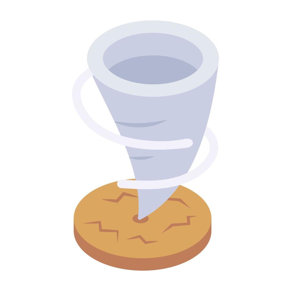Isometric style of cyclone icon, rotating air mass vector