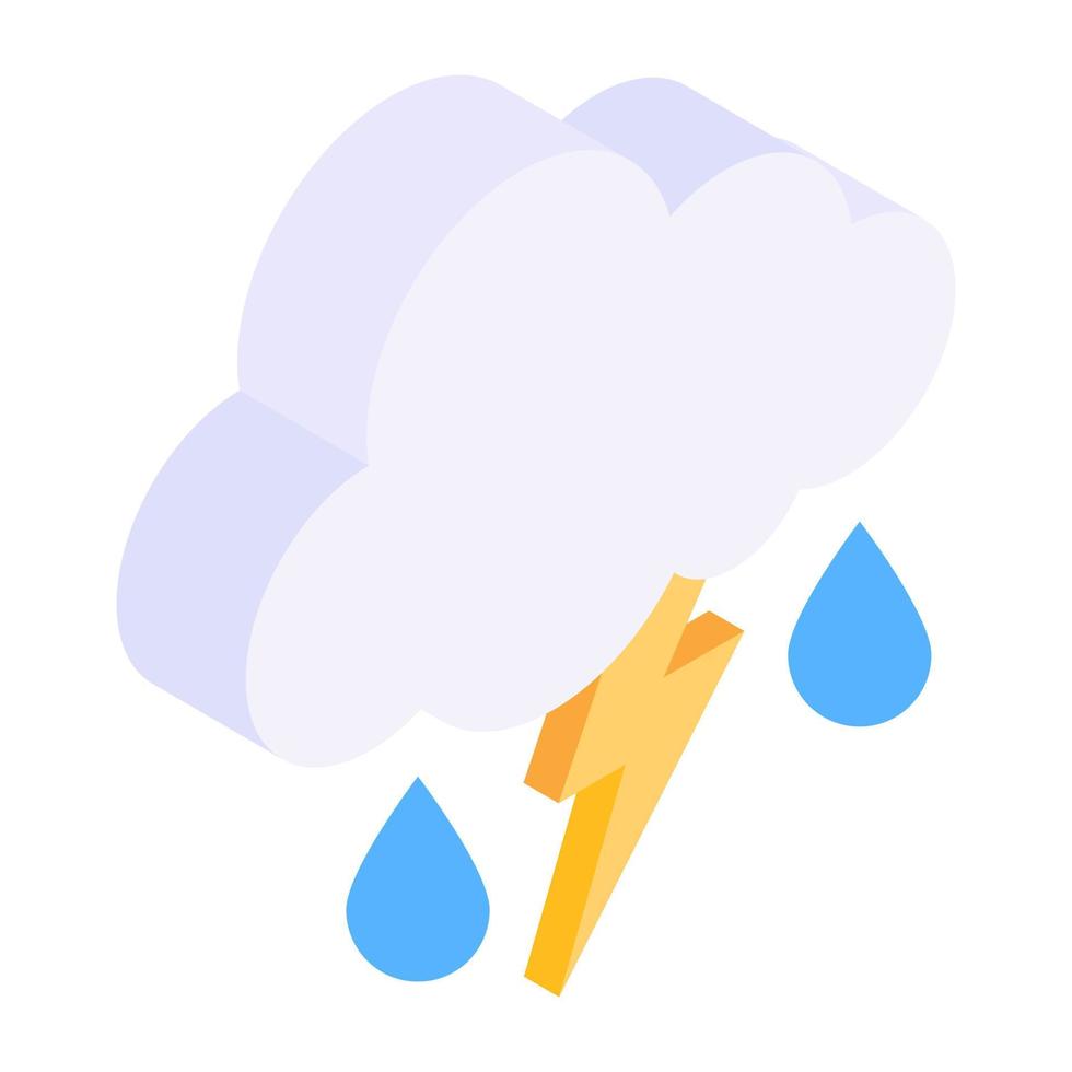 Snowflakes falling from cloud with moon denoting night snowfall icon vector