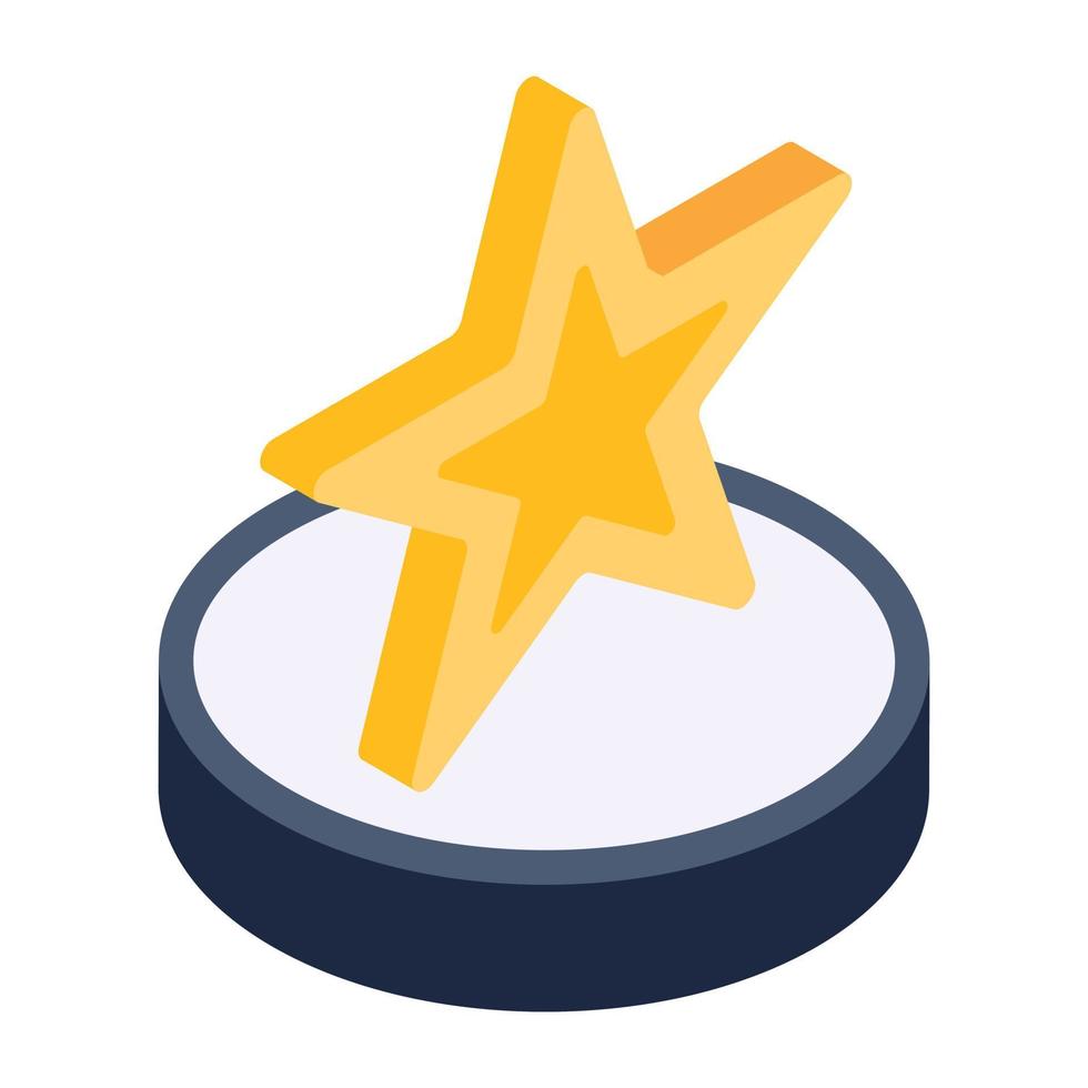 An icon of star award in modern isometric style vector