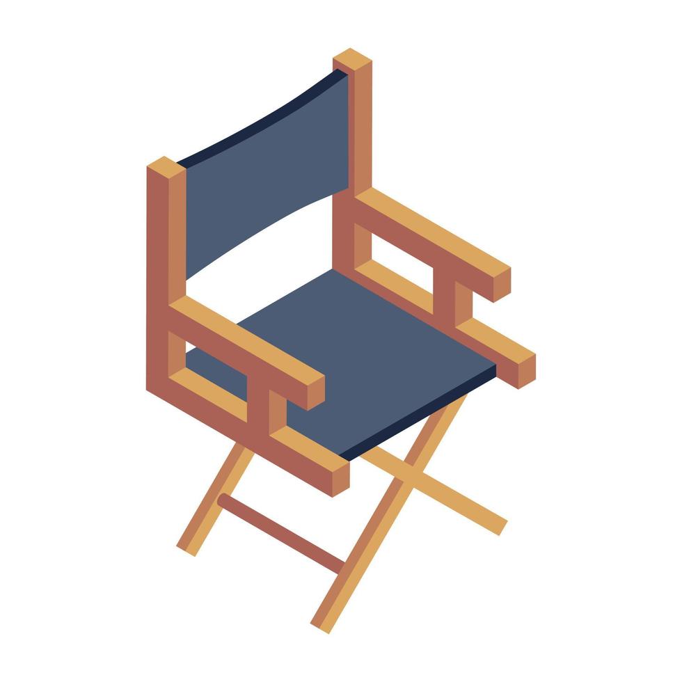 An isometric editable icon of director chair vector