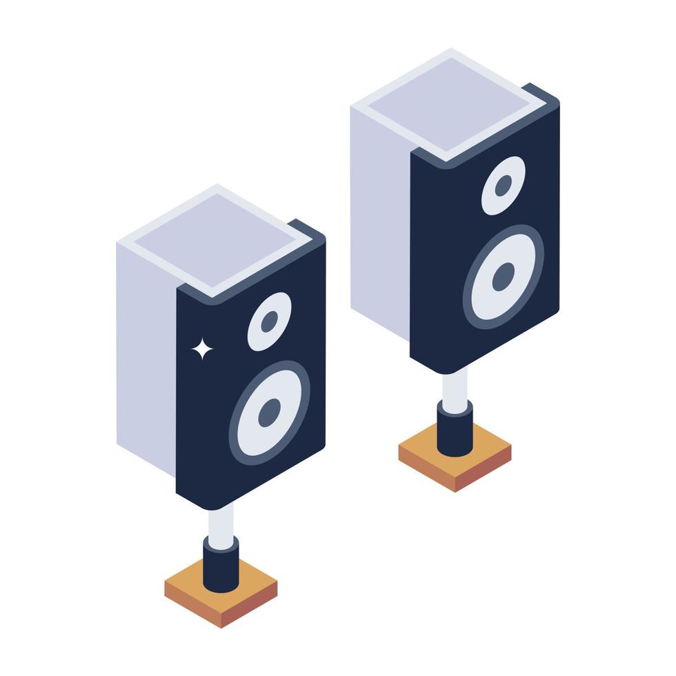 icono de altavoz de sonido en estilo isométrico vector