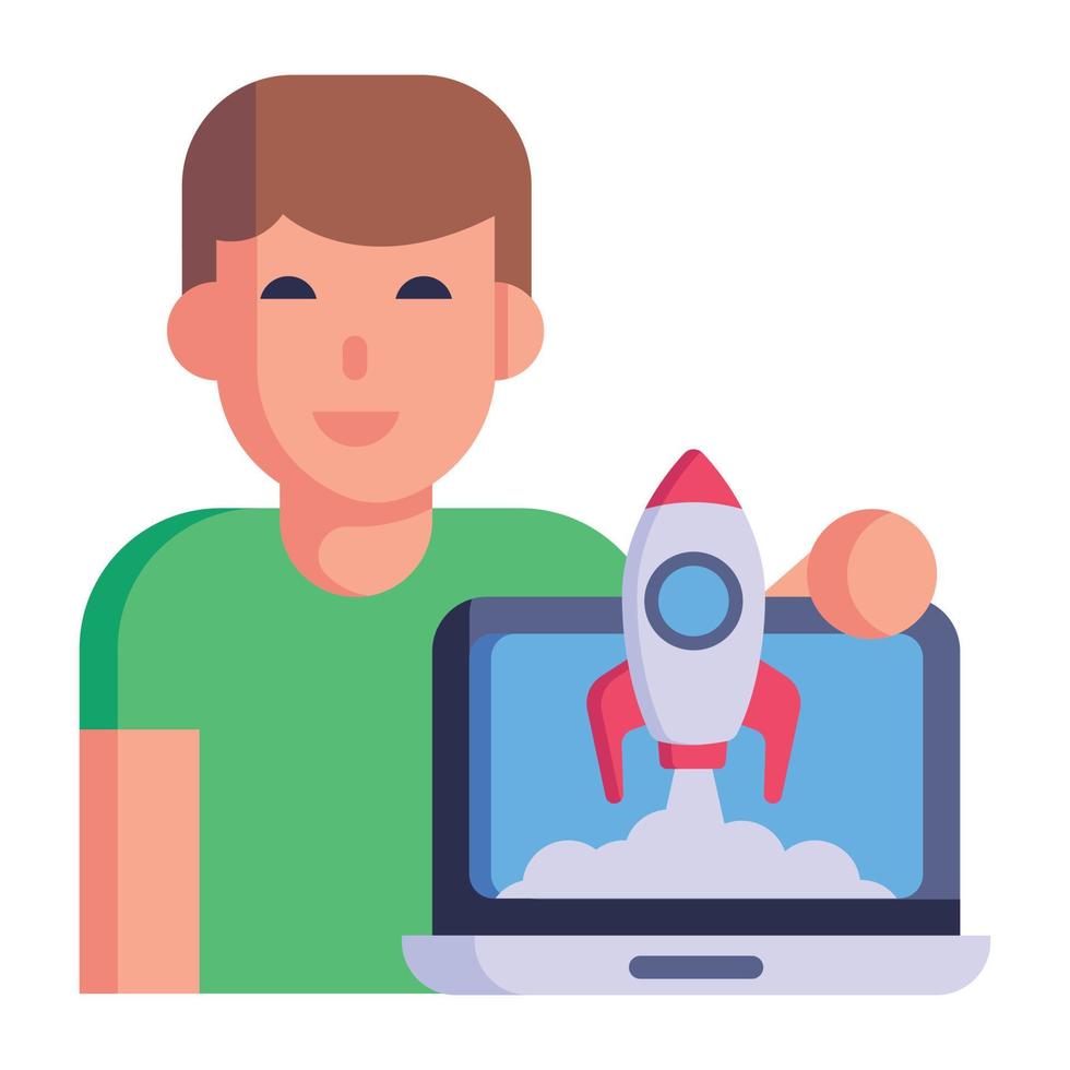 A well-designed flat icon of game launch vector