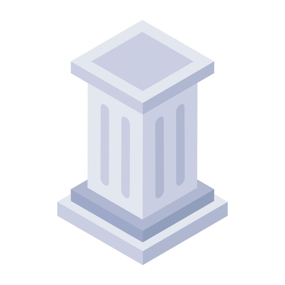 Ticket counter in isometric style icon, editable vector