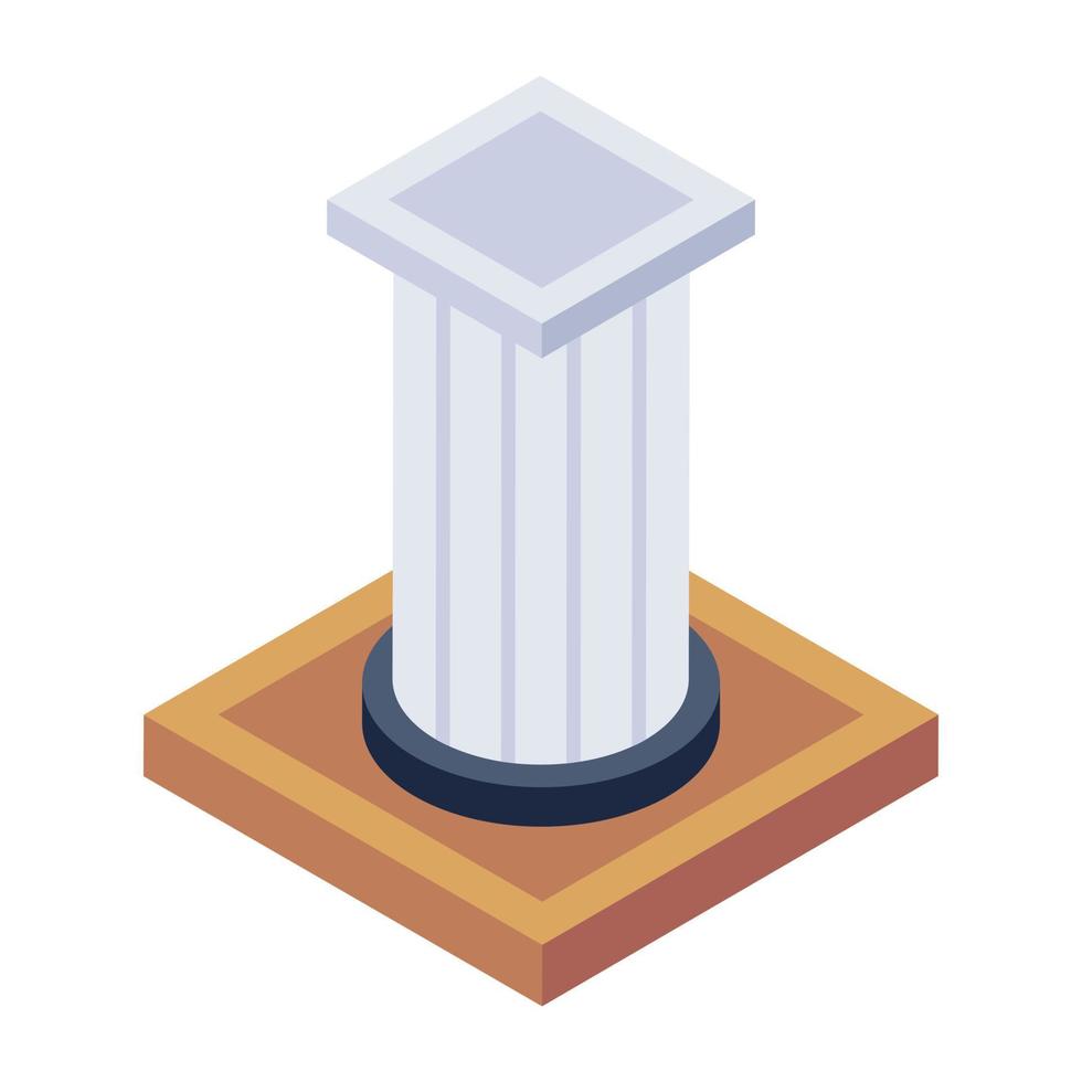 Ticket counter in isometric style icon, editable vector