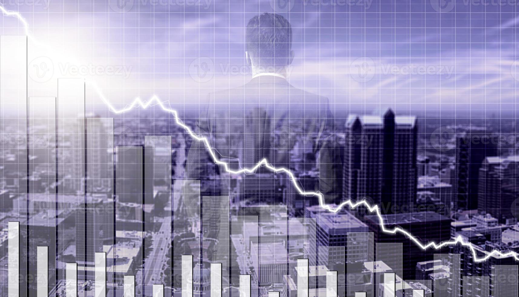 Econimical crisis concept. Spread in the world, economy is down. 3d illustration photo