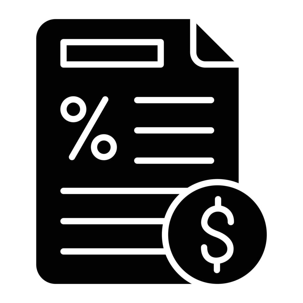 Taxes Glyph Icon vector