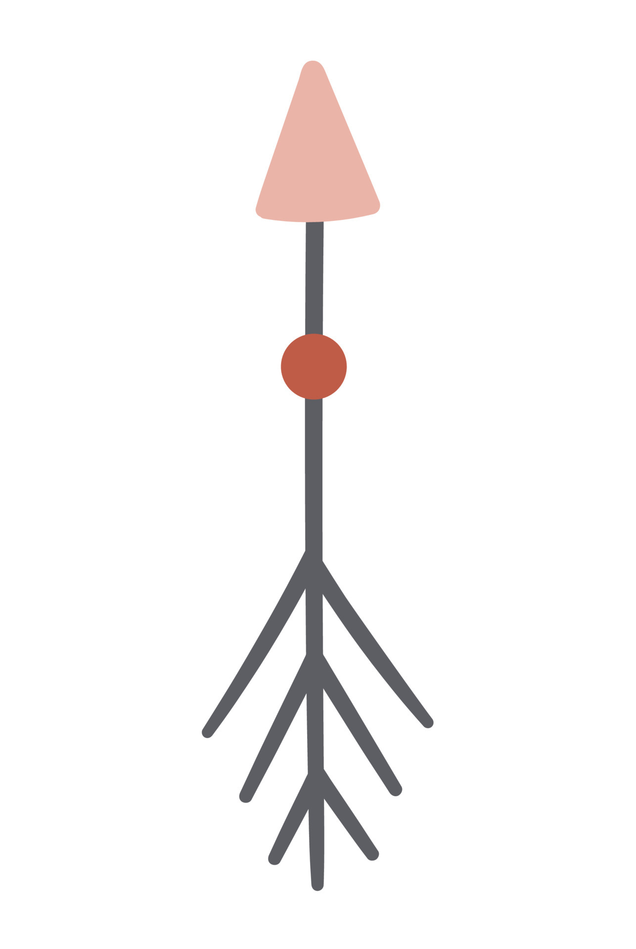 Vector bohemian style arrow. Cute boho folk symbol isolated on
