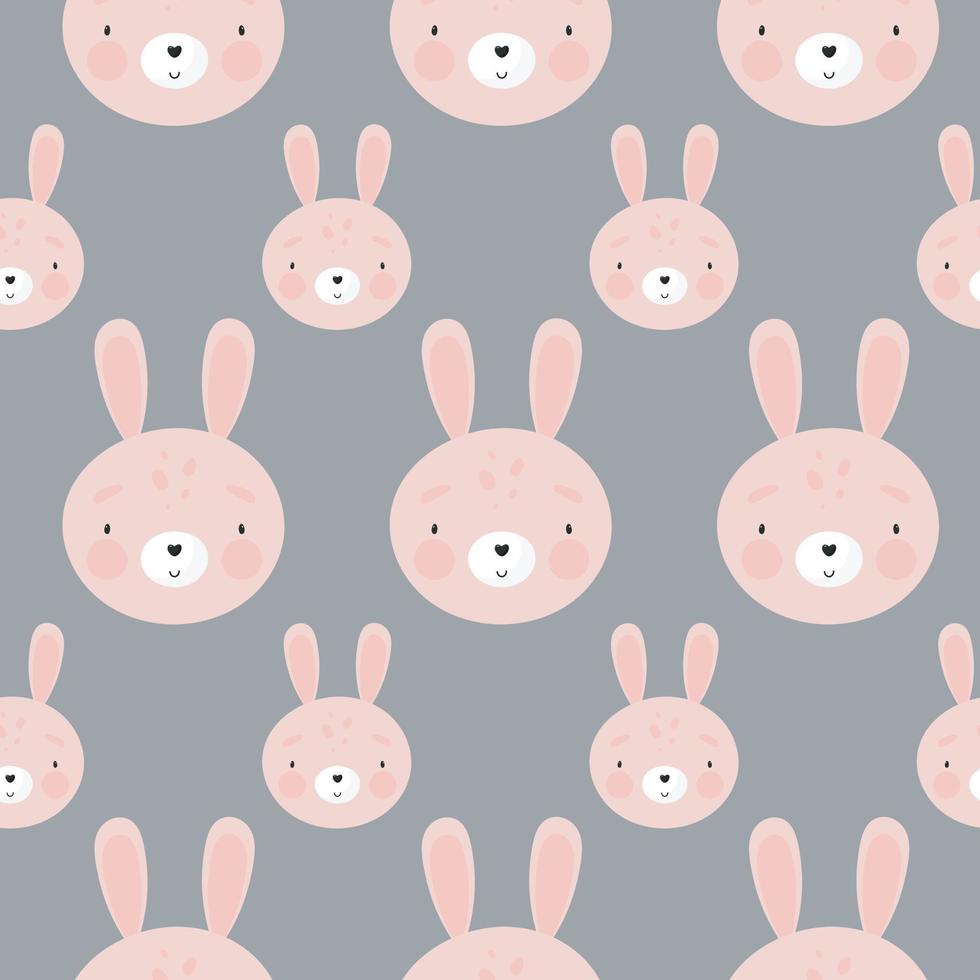 Pattern with Cute Rabbit. Illustration in vector. For greeting card, posters, banners, the card or stick, printing on the pack, printing on clothes, fabric, wallpaper. vector