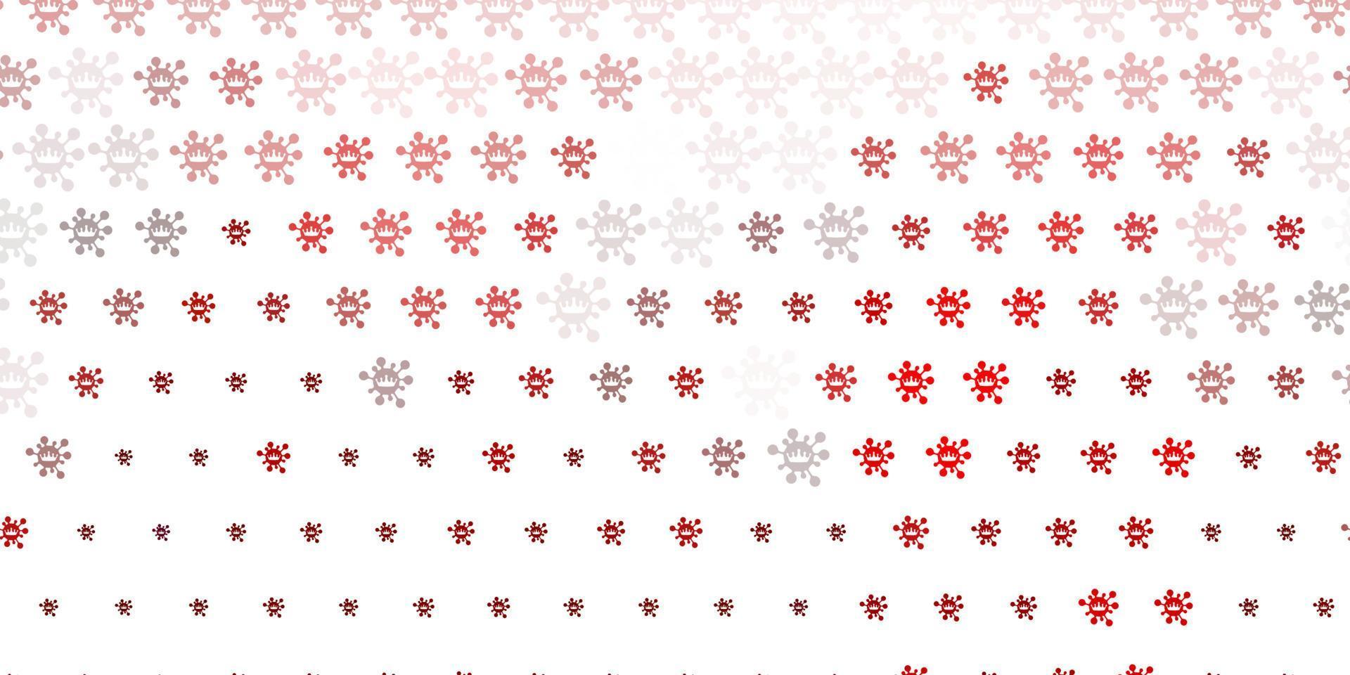 Light Red vector backdrop with virus symbols.