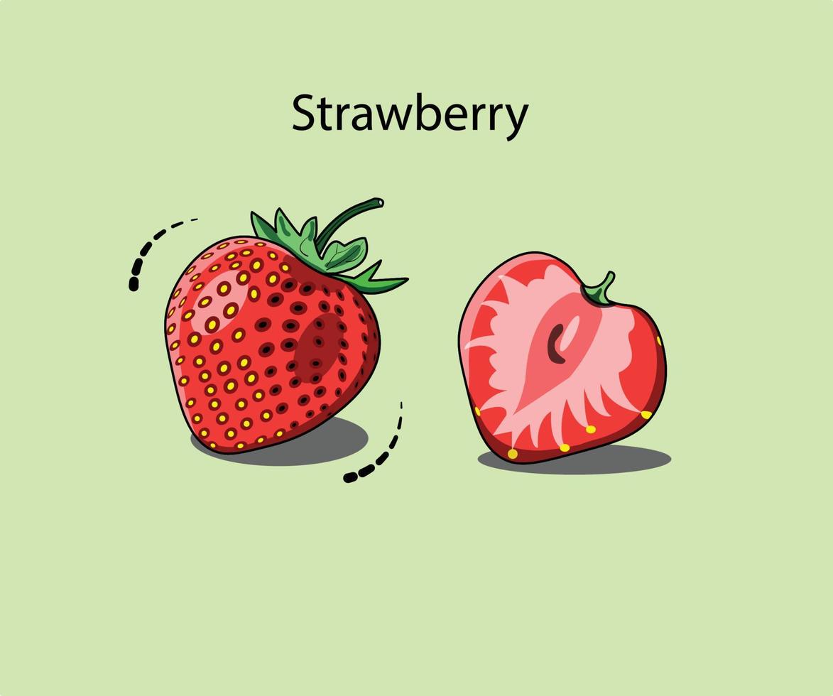 A set of strawberry illustration can be used as cartoon strawberry, icon or in merch. vector