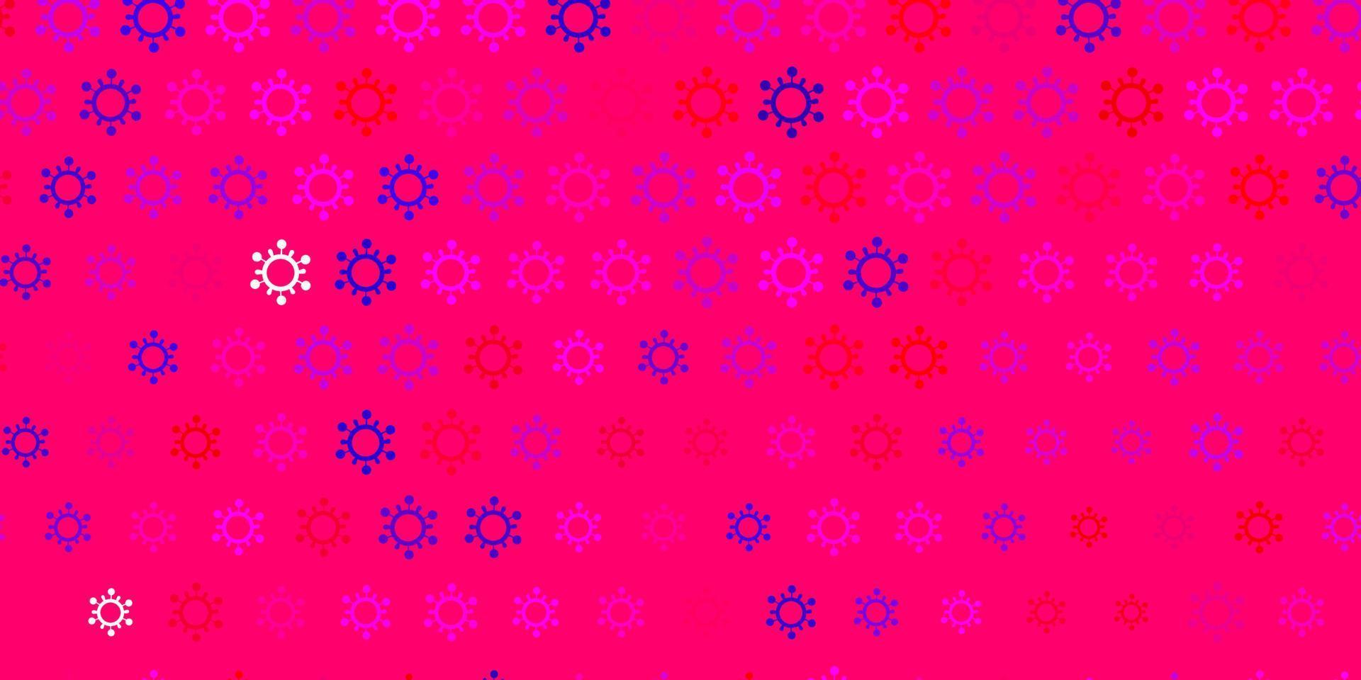 Dark blue, red vector pattern with coronavirus elements.