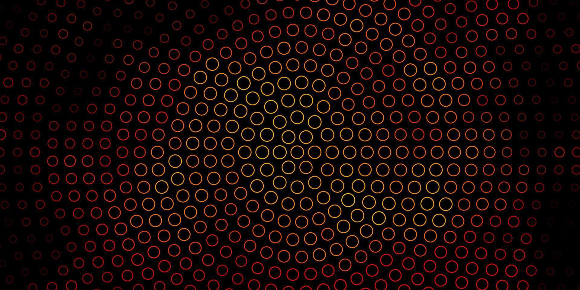 plantilla de vector naranja oscuro con círculos.