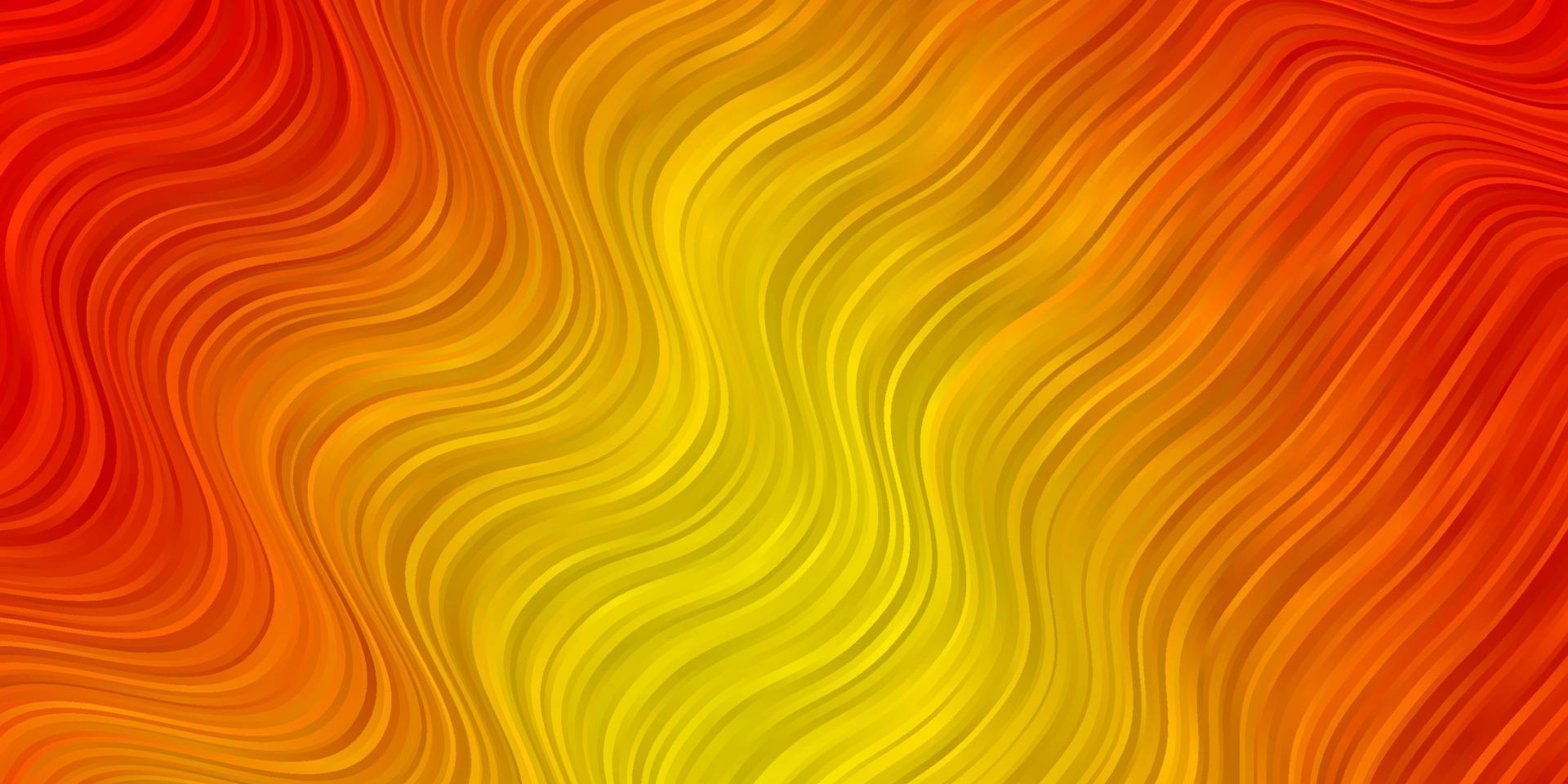 textura de vector naranja claro con líneas torcidas.