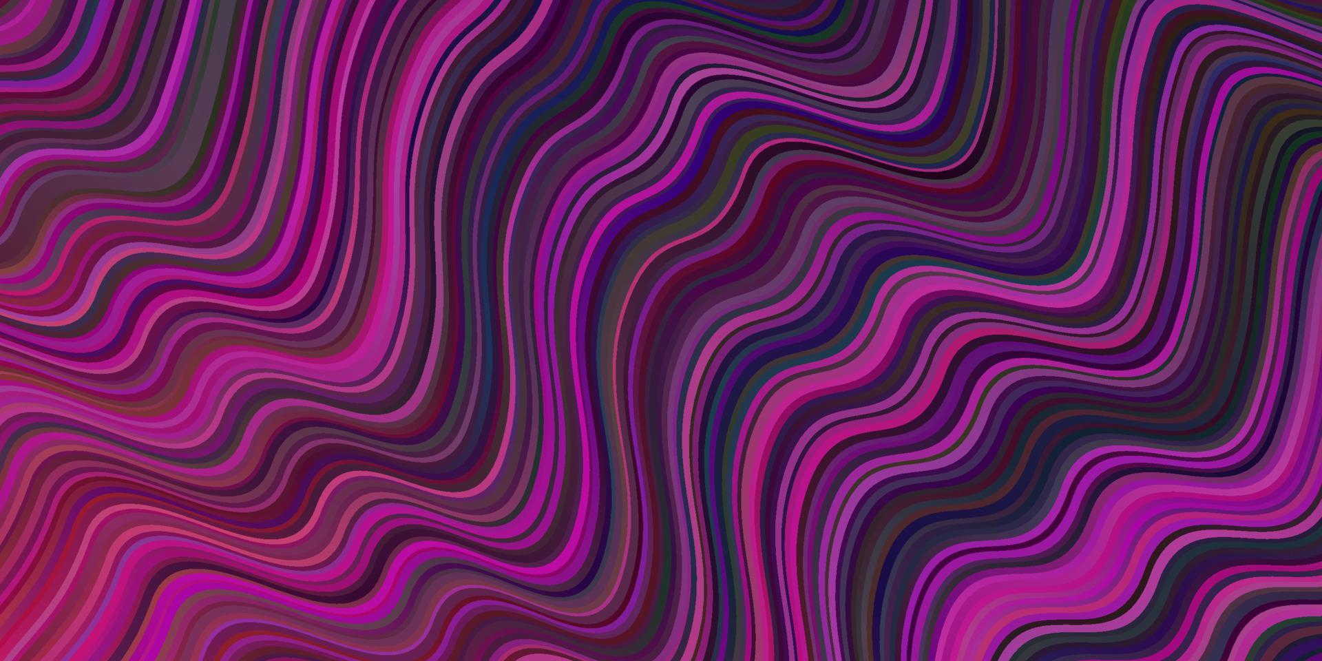 Dark Pink vector backdrop with curved lines.