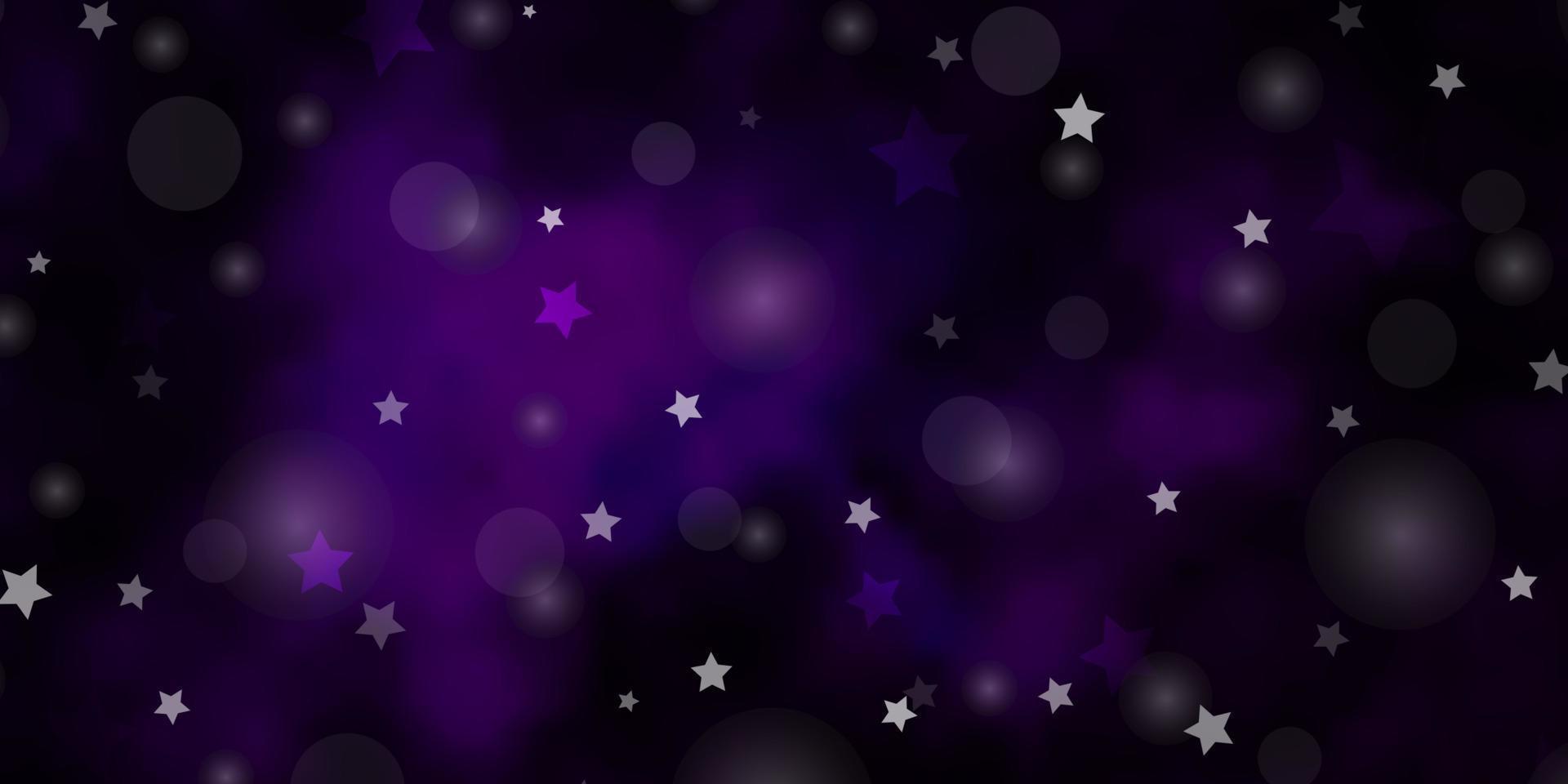 textura de vector de color rosa oscuro con círculos, estrellas.