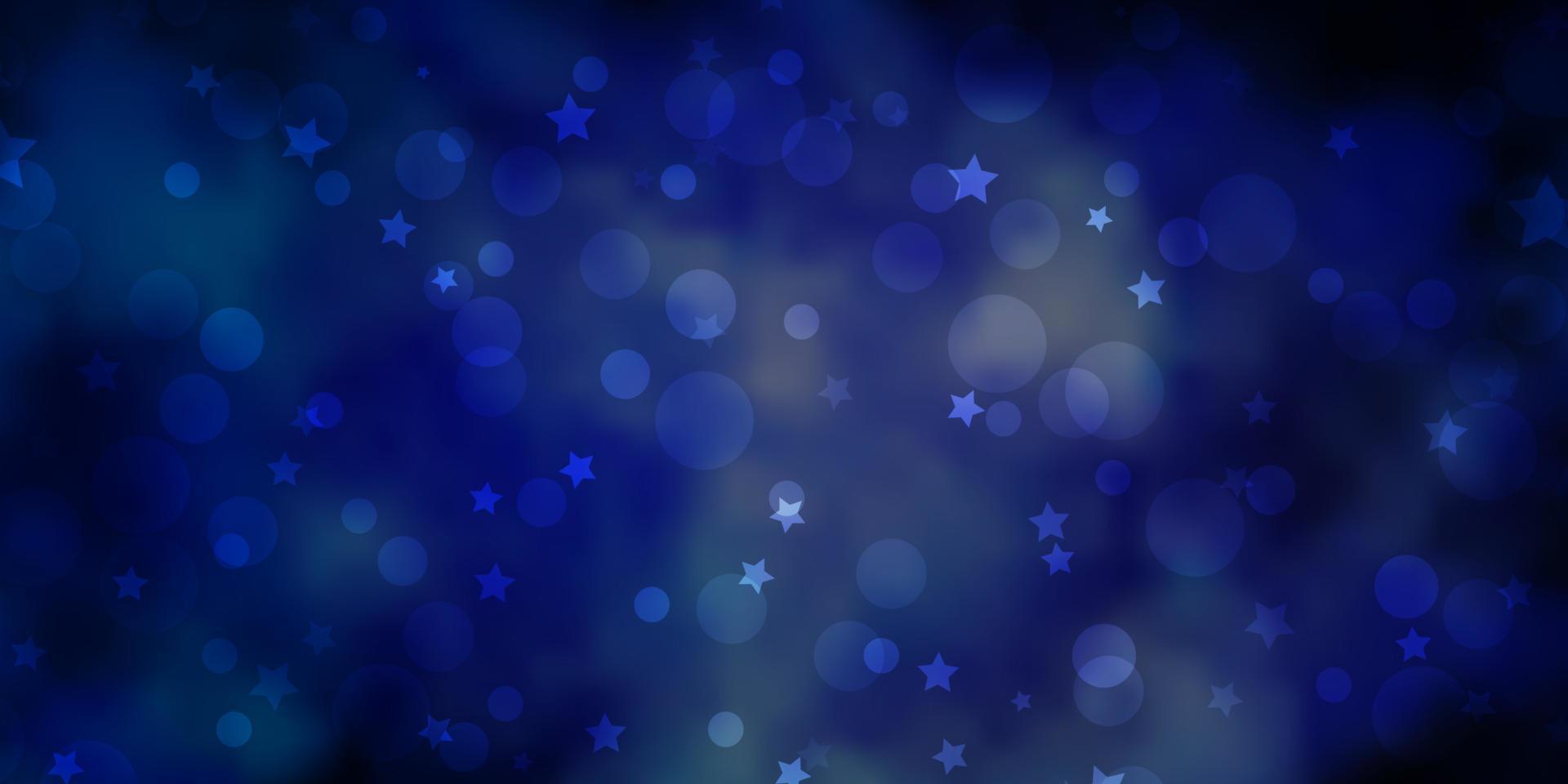 Dark Pink, Blue vector texture with circles, stars.