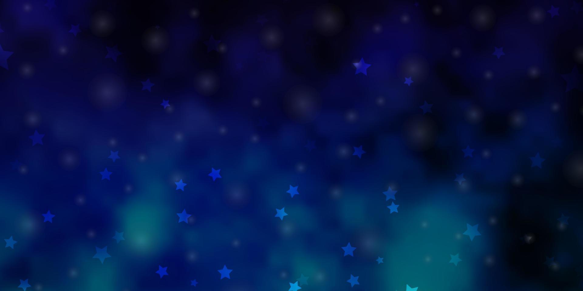 Dark Pink, Blue vector background with colorful stars.