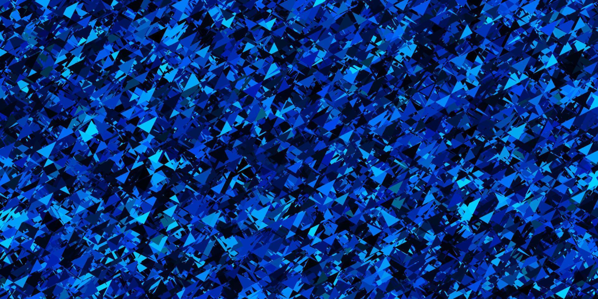 textura de vector azul oscuro con triángulos al azar.