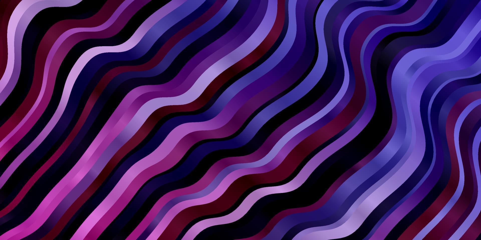 Fondo de vector violeta, rosa claro con líneas curvas.