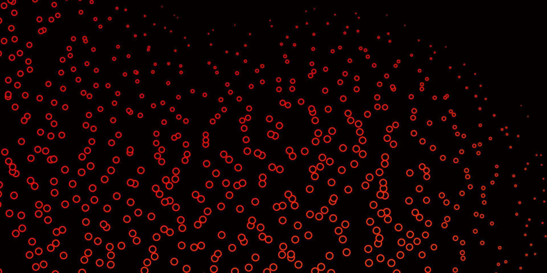 Dark Red vector background with circles.
