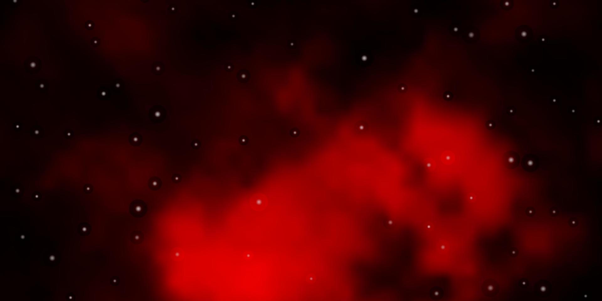 Dark Red vector texture with beautiful stars.
