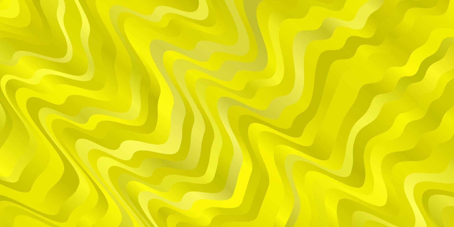 Telón de fondo de vector amarillo claro con curvas.