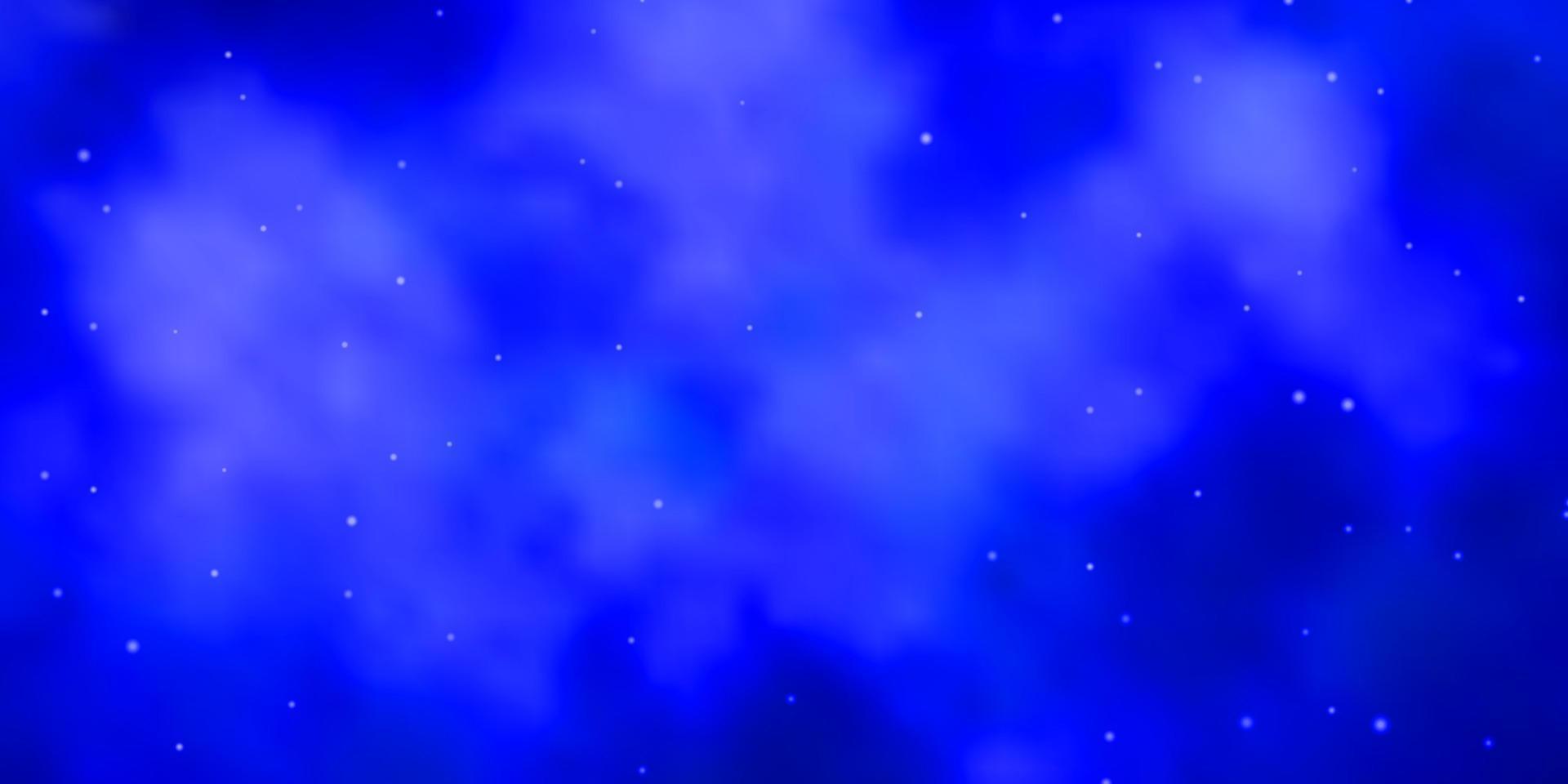 Dark BLUE vector background with small and big stars.