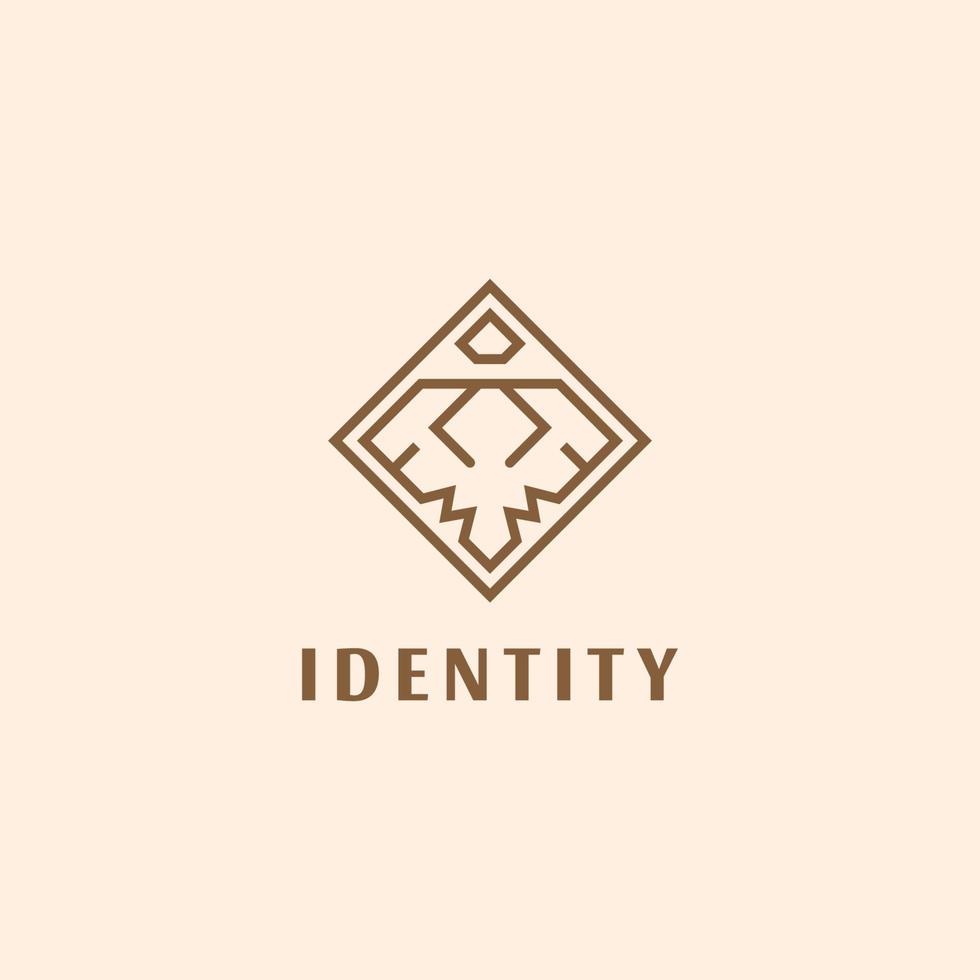 Elephant and Bird Geometric Logo. Vector Design.