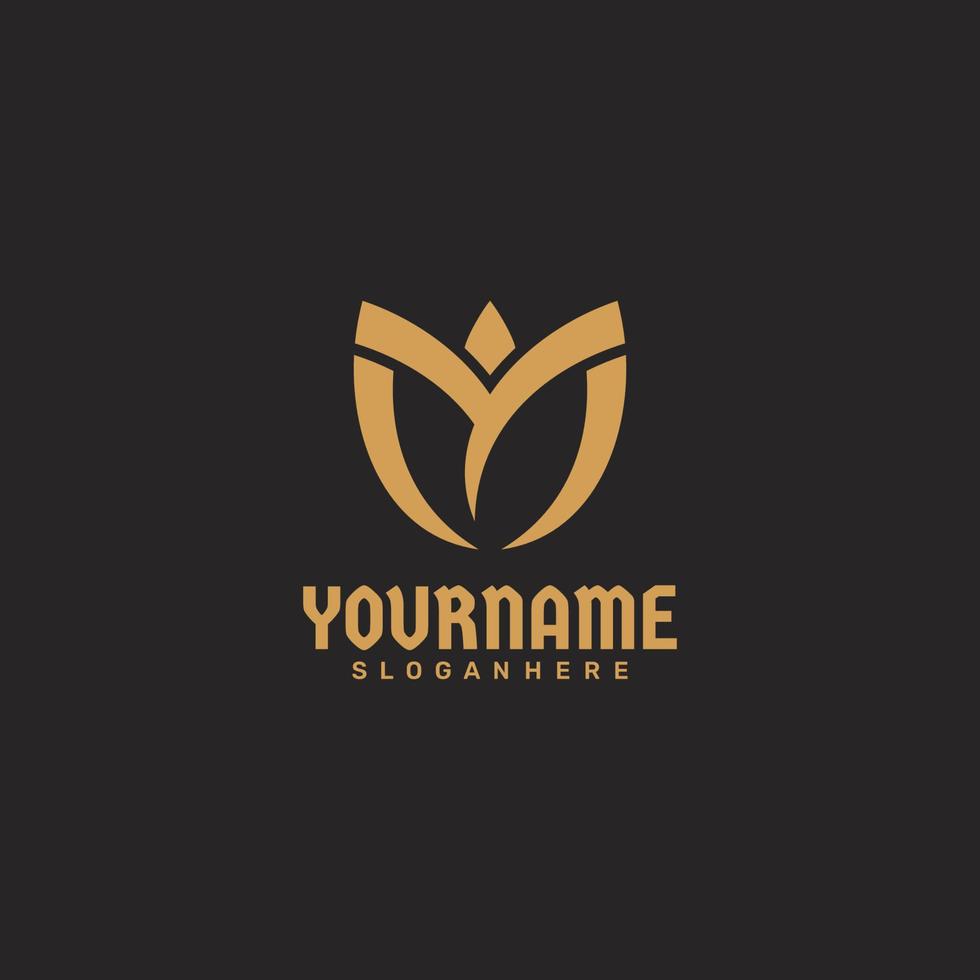 Letter YM Flower Logo. Vector Design.