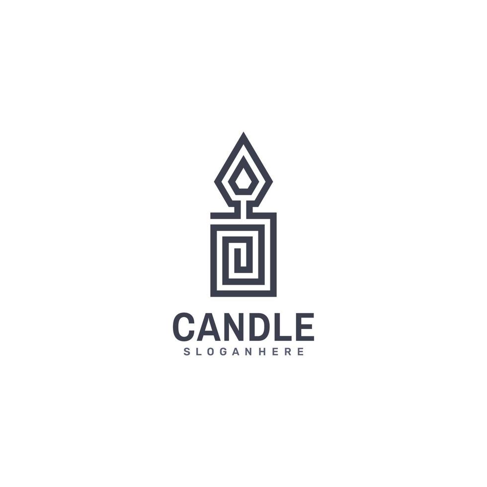 Geometric Candle Logo. Vector Design.