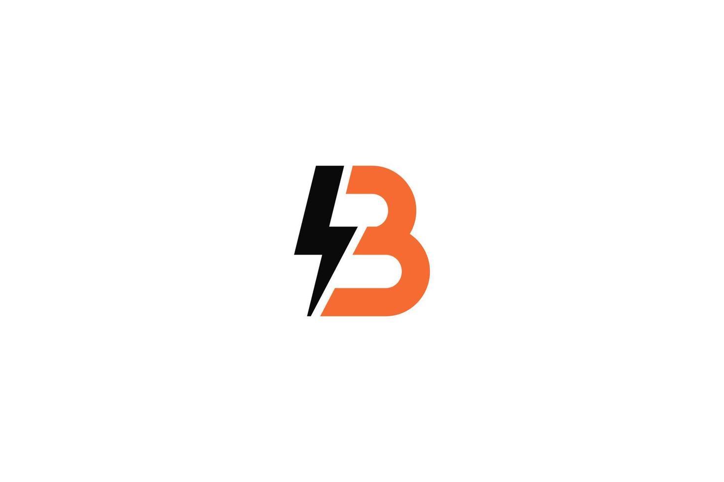 Letter B Thunder Logo. Vector Design.