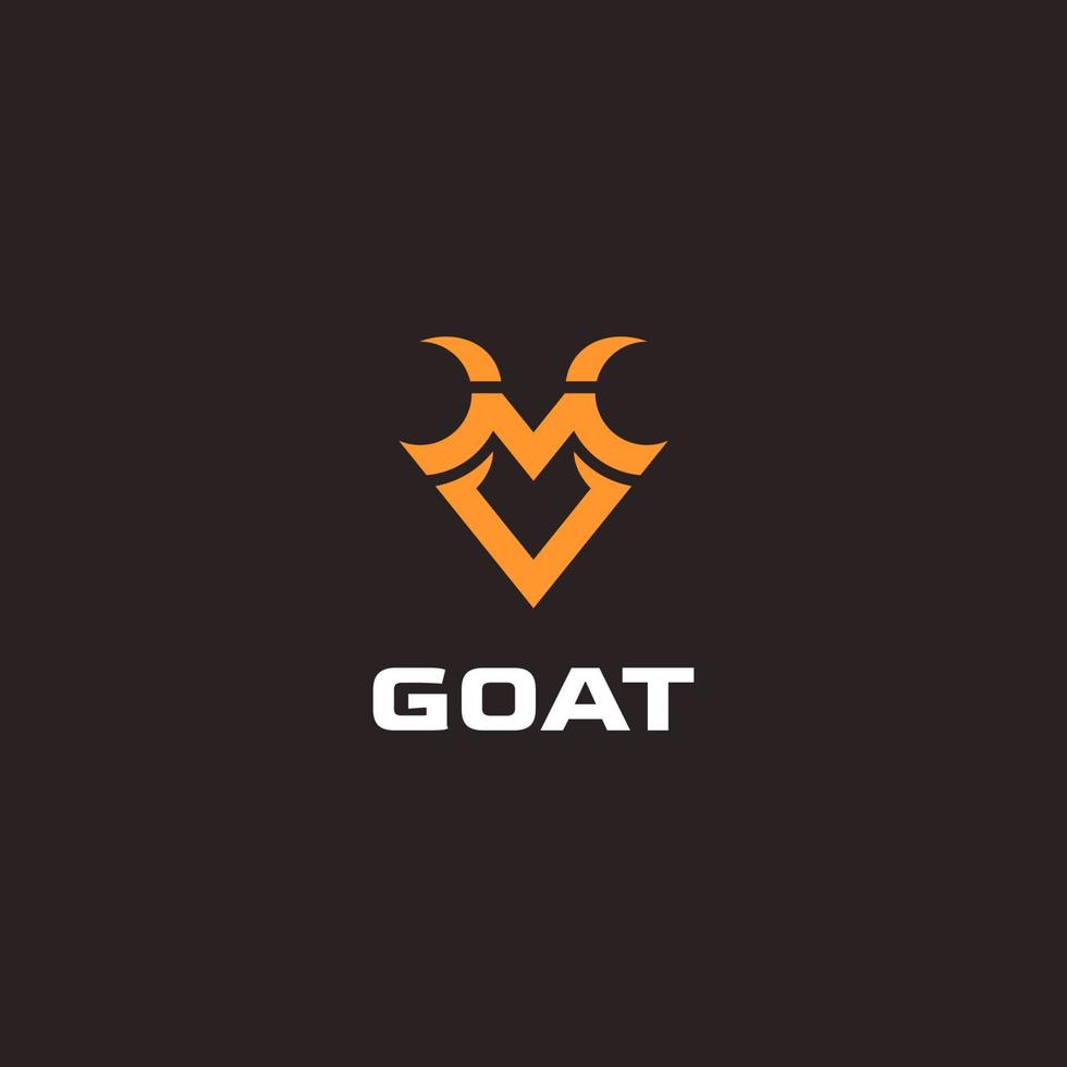 Letter MV Goat Logo. Vector Design.