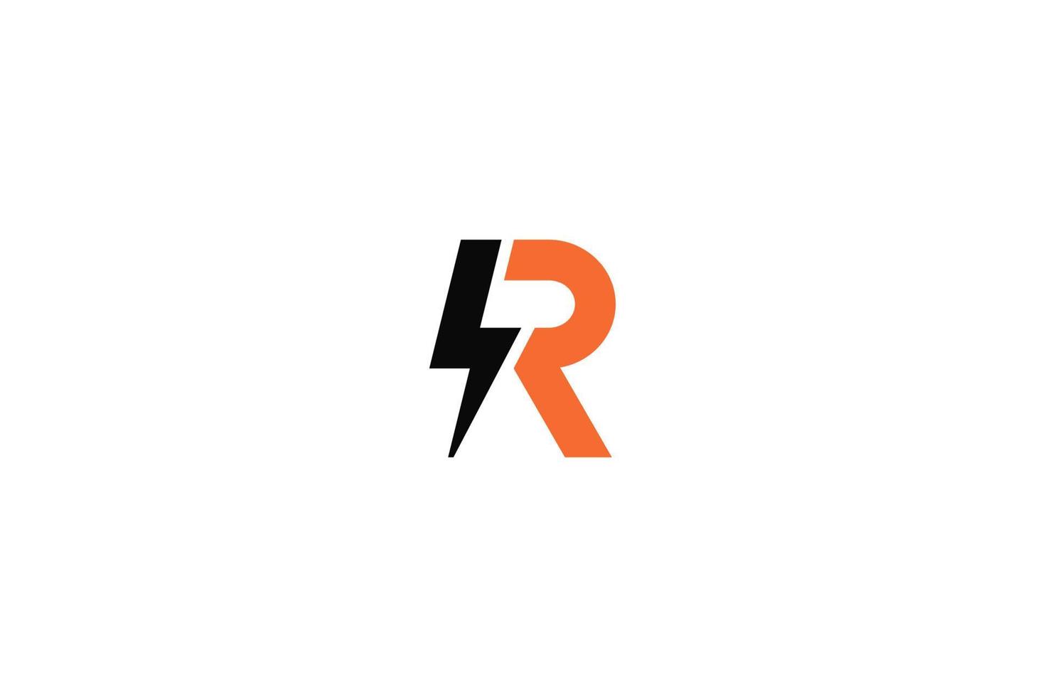 logotipo de la letra r trueno. diseño vectorial vector