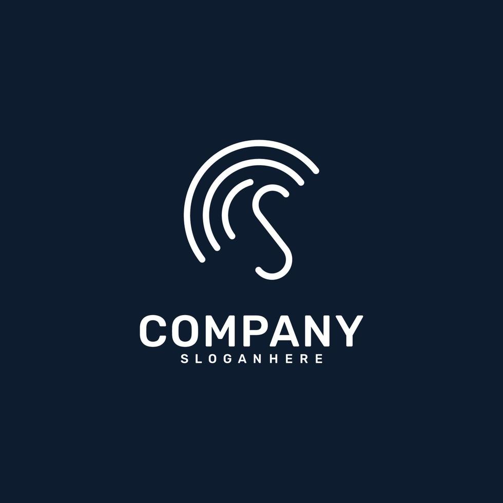 Letter S Line Umbrella Logo. Vector Design.
